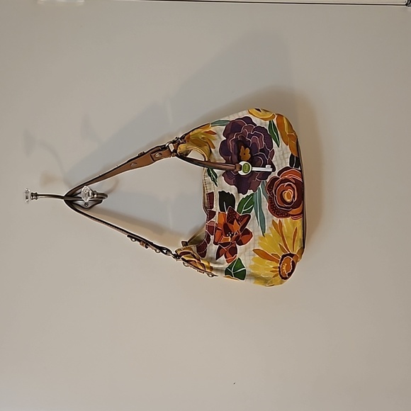 VTG 1970s FOSSIL Floral Canvas Boho Carpet Key-per Shoulder Bag - Picture 2 of 12